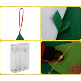 Albero di Natale in feltro per bambini con decorazioni e luci led