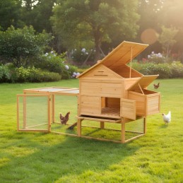 Pollaio grande in legno per galline ovaiole