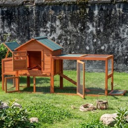 Pollaio in legno da giardino per 3 galline ovaiole o 4 nane | recinto