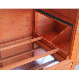 Pollaio in legno con ampio recinto casetta e 2 nidi per 3 o 4 galline