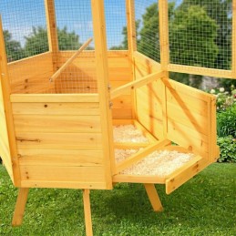 Voliera in legno da esterno per pappagalli