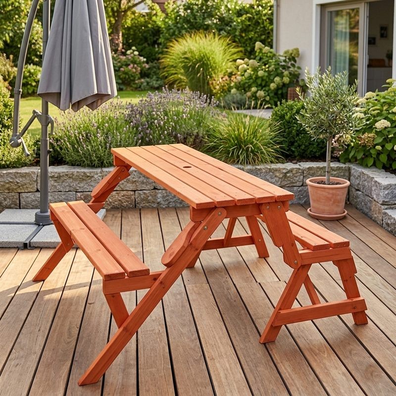 Set 5 Tavole Per Panca Da Giardino In Abete Scandinavo Impregnato - 100 Cm, Colore Palissandro - 3