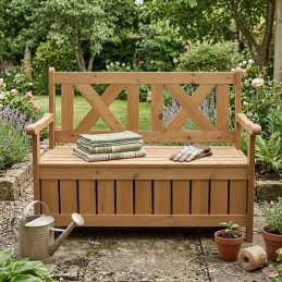 Panca contenitore da esterno in legno a cassapanca balcone giardino