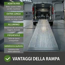 Rampa pieghevole in alluminio extra lunga ed extra larga
