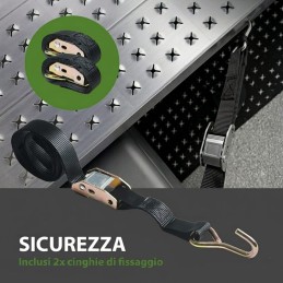 Cinghie di tensione per fissaggio e sicurezza rampa di carico da 4 metri