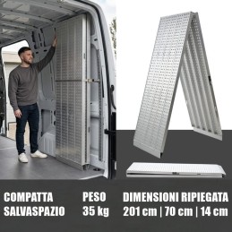 Rampa da 4 metri pieghevole e portatile in alluminio