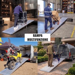 Rampa da 4 metri per moto, scooter, e-bike, carrelli, attrezzatture varie e per disabili