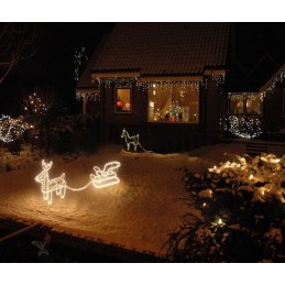 Renna luminosa con slitta luci di Natale da esterno