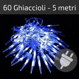 Luci di Natale da esterno: 60 ghiaccioli Led blu