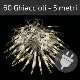 Luci di Natale da esterno: 60 ghiaccioli Led bianco caldo