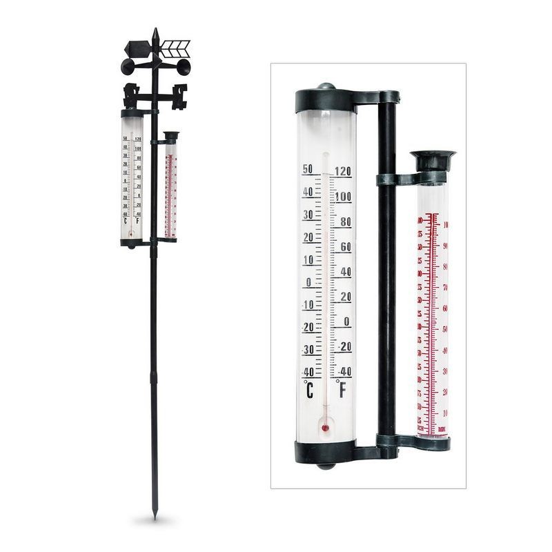 Termometro, pluviometro anemometro e segnavento da esterno e giardino