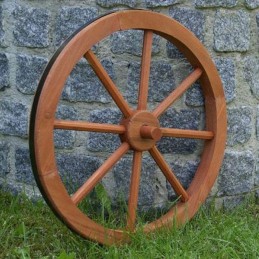 Ruota carro in legno per decorazioni giardino da 45 cm.