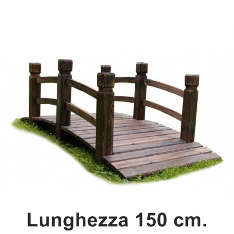Ponte in legno per giardino da 150 cm.