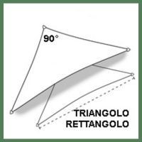 Tende a vela triangolari con angolo retto 90°